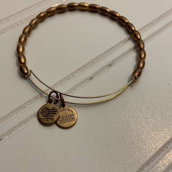 Alex and Ani Bronze Beaded Coil Bracelet - Picture 3 of 3